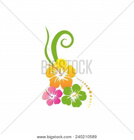Creative Sample Design Leaf And Flower Logo