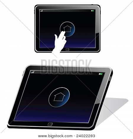 Tablet v černé barvě vektorové ilustrace