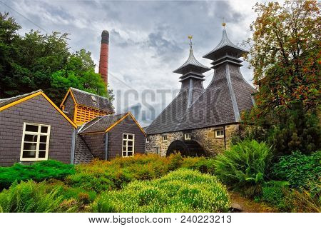 Keith, United Kingdom - September 6 2013: Strathisla Distillery Factory Buildings, Keith, United Kin