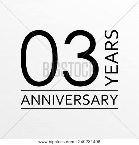 3 Years Anniversary Emblem. Anniversary Icon Or Label. 3 Years Celebration And Congratulation Design