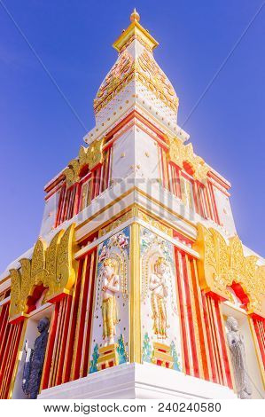 Thai Buddhist Pagoda At Doi Thepnimit Temple On Patong Hilltop. It Is The Newest Landmark For Touris