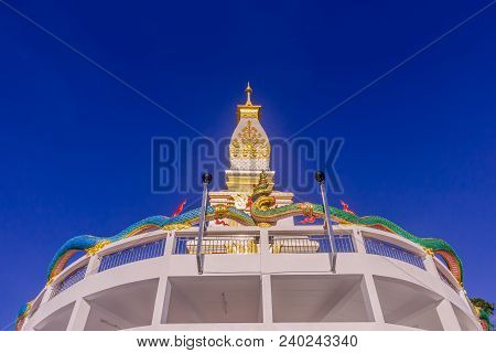 Thai Buddhist Pagoda At Doi Thepnimit Temple On Patong Hilltop. It Is The Newest Landmark For Touris