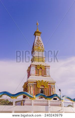 Thai Buddhist Pagoda At Doi Thepnimit Temple On Patong Hilltop. It Is The Newest Landmark For Touris