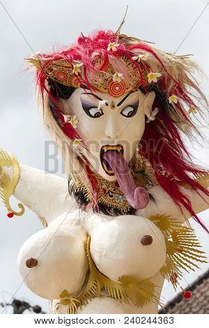 Ubud, Bali, Indonesia - March 20, 2015 : Impresive Hand Made Structure, Ogoh-ogoh Statue Built For T