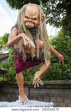 Ubud, Bali, Indonesia - March 20, 2015 : Impresive Hand Made Structure, Ogoh-ogoh Statue Built For T