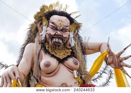 Ubud, Bali, Indonesia - March 20, 2015 : Impresive Hand Made Structure, Ogoh-ogoh Statue Built For T