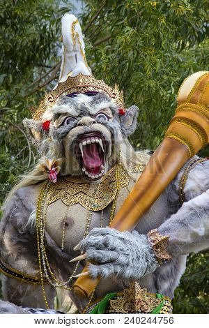 Ubud, Bali, Indonesia - March 20, 2015 : Impresive Hand Made Structure, Ogoh-ogoh Statue Built For T