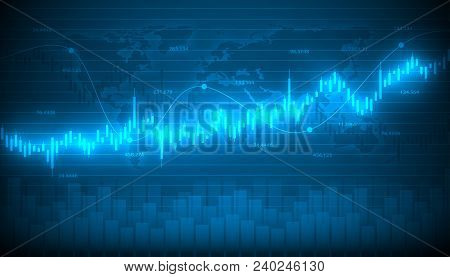Economic Graph With Diagrams On The Stock Market, For Business And Financial Concepts And Reports.ab