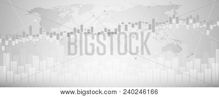 Economic Graph With Diagrams On The Stock Market. Abstract Vector Background For Business And Financ