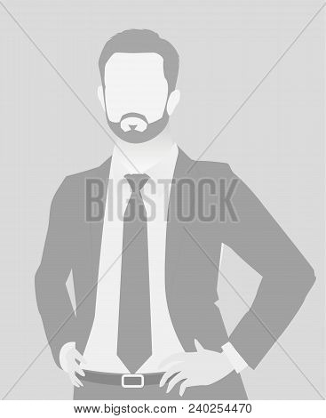 Default Placeholder Businessman Half-length Portrait Photo Avatar. Man Gray Color