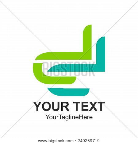 Initial Letter Dd Logo Design Template Element Colored Green For Business And Company Identity