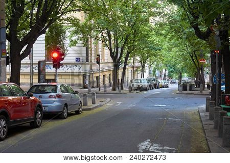 Belgrade, Serbia - May 01, 2018: Outdoors On Kneginje Ljubice Street.