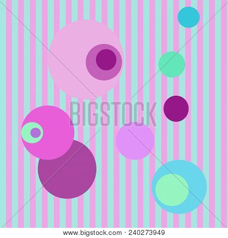 Abstract Pastel Patttern With Circles And Stripes
