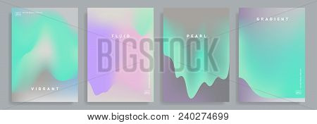Set Of Poster Covers With Color Vibrant Gradient Background. Trendy Modern Design. Vector Templates 