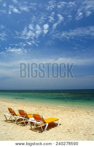 Tropical Beach, Perfect Place For Relaxing In Folding Beds