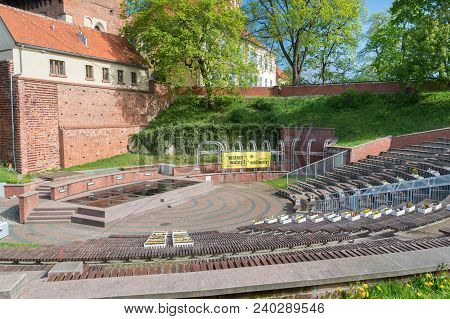 Olsztyn, Poland - May 1, 2018: Amphitheatre In Old Town Of Olsztyn.