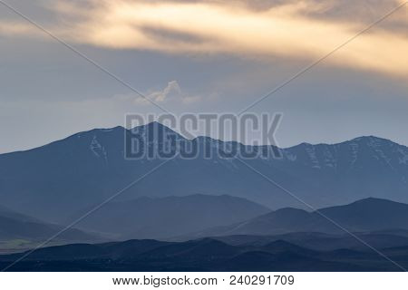 Hazy Landscape Of The Rocky Moiuntains And Foothills
