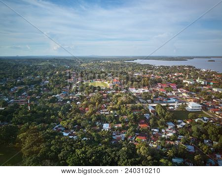 Bluefields Nicaragua City In Caribbean Side Aerial Drone View