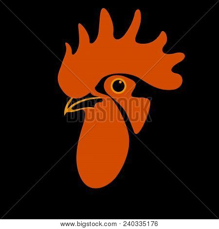 Rooster  Bird Vector Illustration Flat Style Profile Side