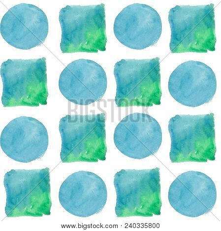 Colorful Texture Illustration Pattern In A Watercolor Style. Aquarelle Paper Splash Shapes Isolated 
