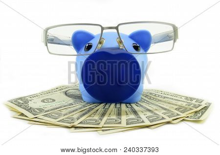 Us Dollarcash Money And Piggy Bank Isolated On White Background