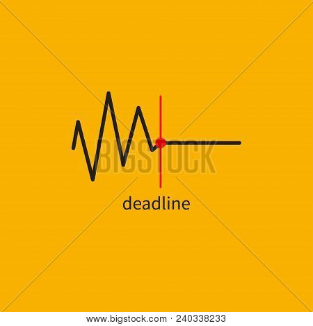 Deadline Icon, Line Of Death, Business Concept, Time Management. Vector Stock