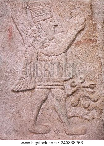 Ancient Stone Bas-relief Of Latte Hittite Period From Arslantepe Ancient City, Turkey