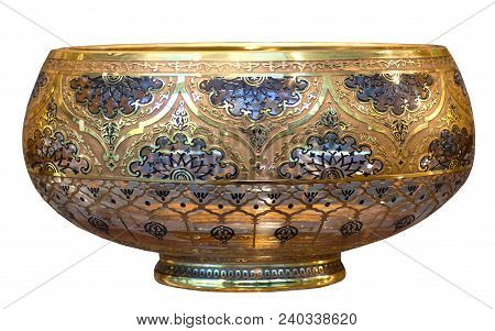 Decorative Bowll, Oriental Souvenir Isolated On White Background