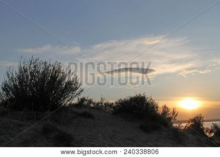 The Setting Sun Reflected In The Pond, Lake, Water, Transparent