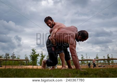 Istanbul/ Turkey -11.05.2018 : Etnosp Culture Festival - Yenikapi Square (yagli Gures / Oil Wrestlin