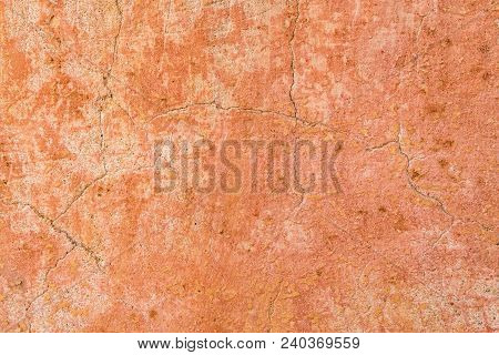 Brown Adobe Clay Wall Texture Background. Material Construction. Architectural Detail. Vernacular Ar