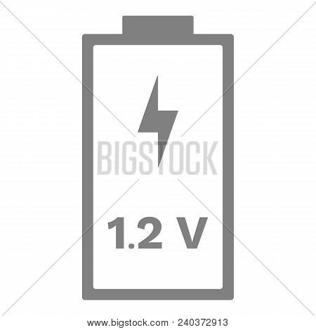 1.2 Volt Battery Icon. Battery Voltage Pictogram. Vector.