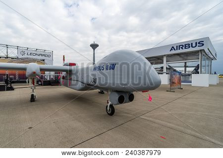 Berlin, Germany - April 25, 2018: Reconnaissance Medium-altitude Long-endurance Unmanned Aerial Vehi
