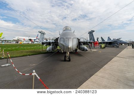 Berlin, Germany - April 25, 2018: Electronic Warfare Aircraft Boeing Ea-18g Growler. United States N