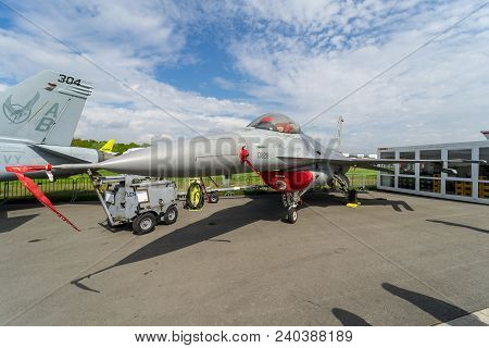 Berlin, Germany - April 25, 2018: Multirole Fighter, Air Superiority Fighter General Dynamics F-16 F