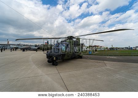 Berlin, Germany - April 25, 2018: Medium Utility Military Helicopter Nhindustries Nh90. German Army.