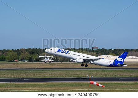 Berlin Germany - April 21. 2018: Airbus A321 From Joon, A Air France Subsidiary, At Berlin Tegel Air