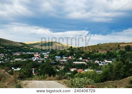 A Typical Natural Landscape In The Country Of Suceava: Fields, Hills And Forests, The Road To The Vi