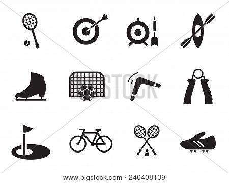 Sport Icons Set With Karate Suit, Badminton And Golf. Thirteen Vector Icons
