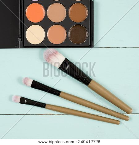 Makeup Palette With Makeup Brush Makeup Background