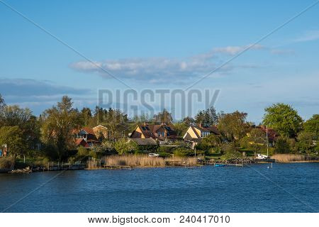 Town Of Kalvehave In Denmark On A Sunny Day
