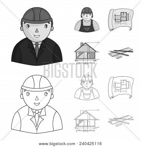 Engineer-constructor, Construction Worker, Site Plan, Technical Drawing Of The House. Architecture S
