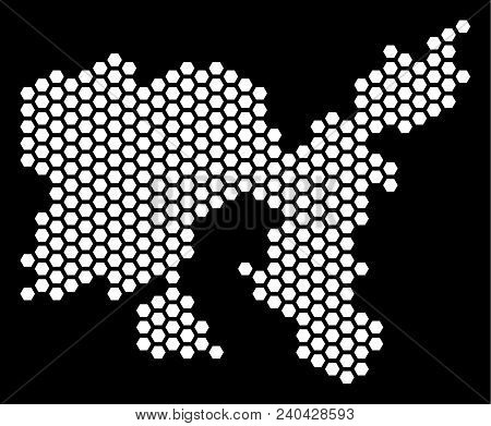Hexagon Limnos Greek Island Map. Vector Territory Scheme On A Black Background. Abstract Limnos Gree