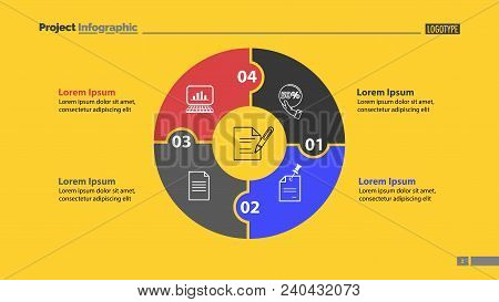 Four Jigsaw Puzzle Elements Diagram Template. Business Data. Graph, Chart, Design. Creative Concept 