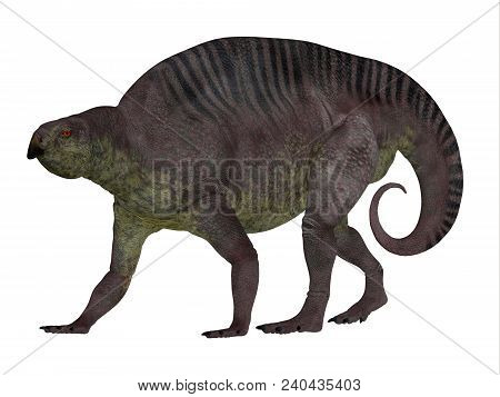 Lotosaurus Dinosaur Side Profile 3d Illustration - Lotosaurus Adentis Was A Herbivorous Poposauroid 