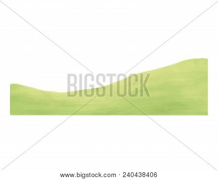 Green Field Of Fresh Grass Isolated On White. Llawn Hill Background. Grassplot. Glade