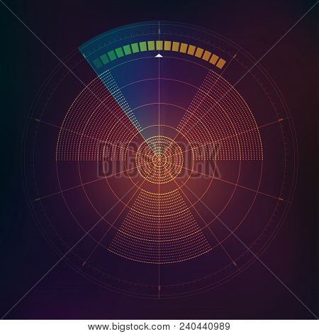 Abstract Digital Technology Background In Orange Tone