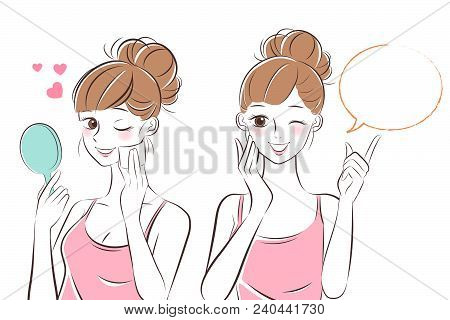 Beauty Skincare Woman On The Hwite Background
