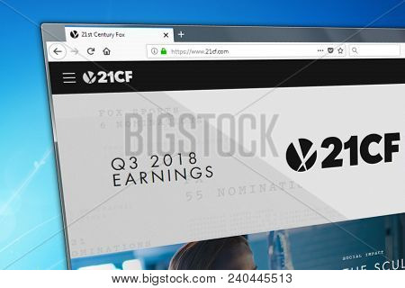 Novosibirsk, Russia - May 13, 2018 - Hhomepage Of The Official Website For 21st Century Fox - The Am