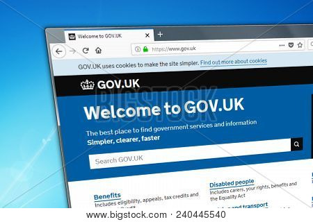 Novosibirsk, Russia - May 13, 2018 - The Hm Revenue Customs Website Magnified Under A Spy Glass, Url
